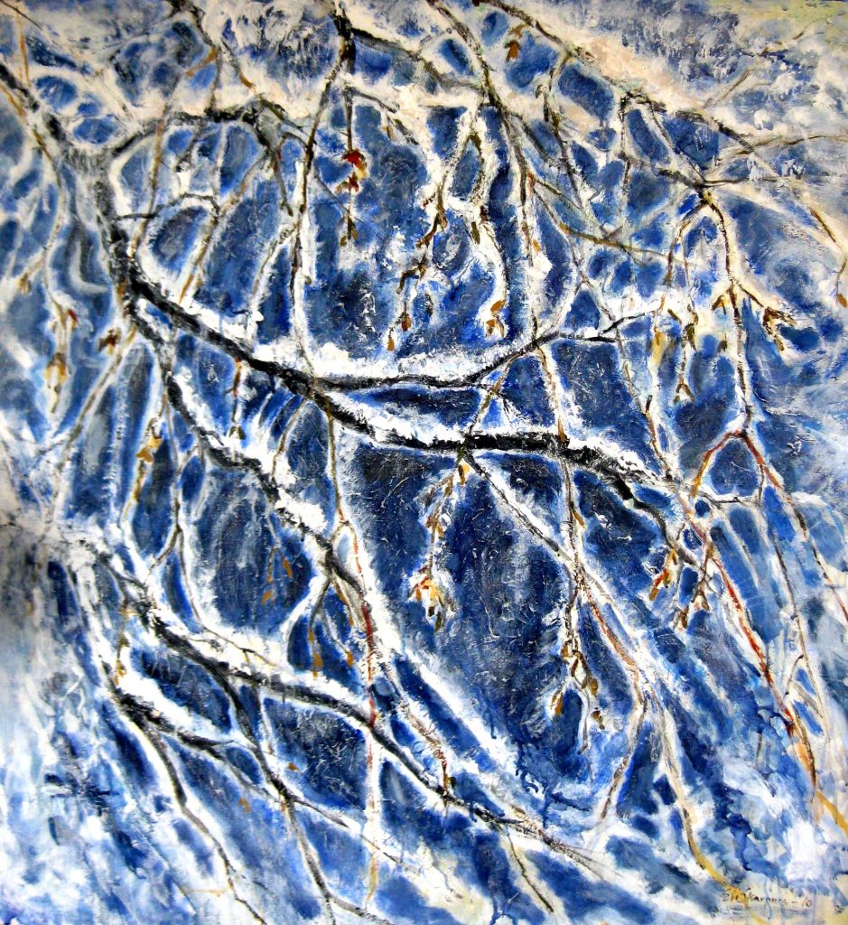 Tidlig vinter   2011  100 x 100 cm  Akryl på lerret